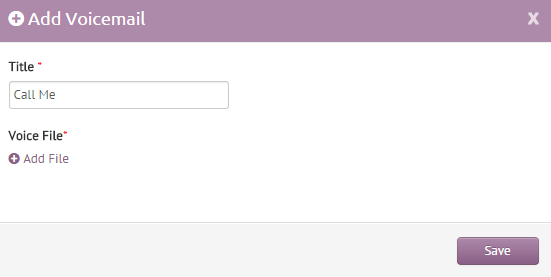 Add New Voicemail
