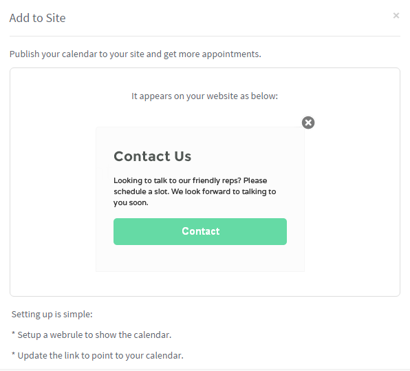 Add to Site Button in Appointment Scheduling Software Updates