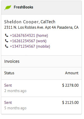 FreshBooks Billing Integration for Contact Invoices