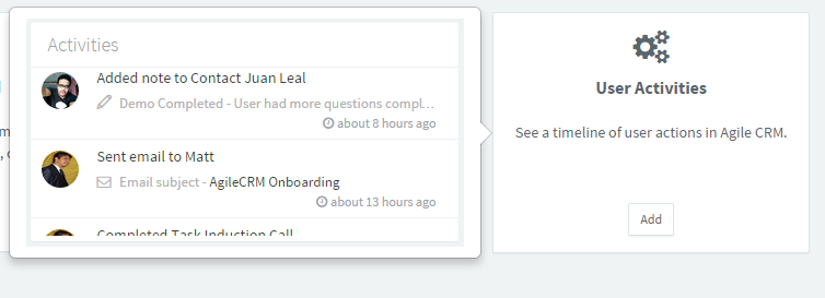 User Activities Dashlet for Admins