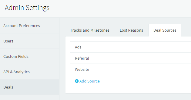 Add Sources Deals Fields