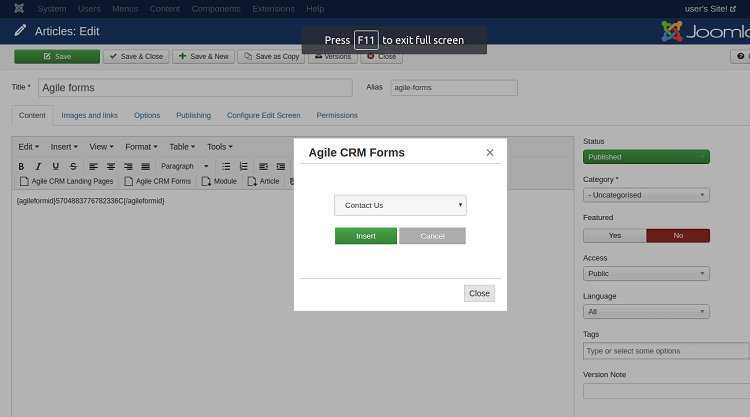 forms options