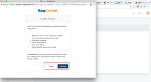 Ringcentral Authorization