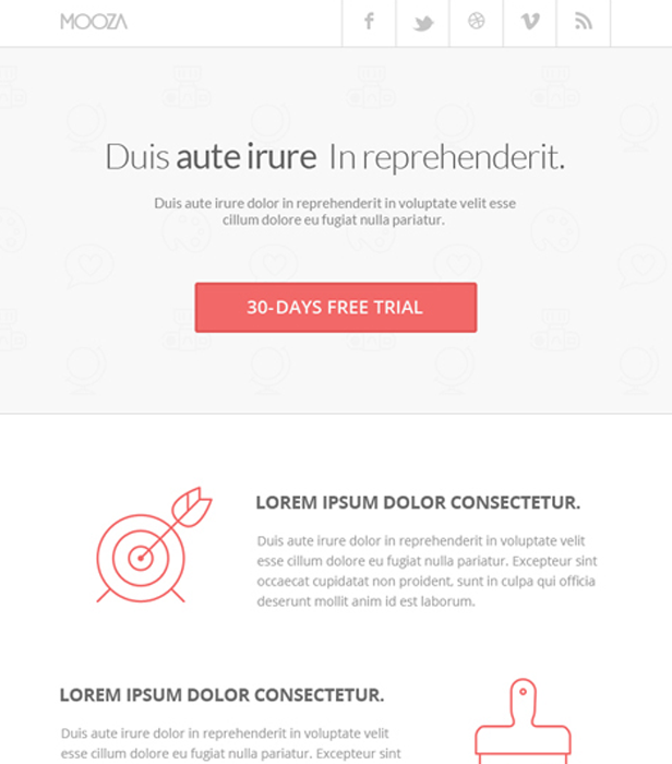 Mooza free newsletter template