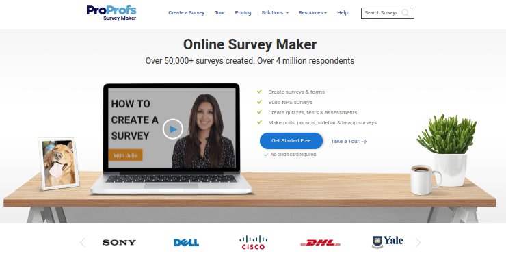 ProProfs Survey Maker homepage