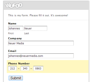 Create Contact through Wufoo