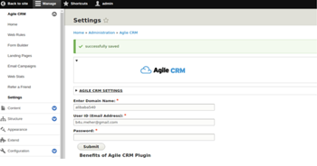 Setting up Agile CRM account
