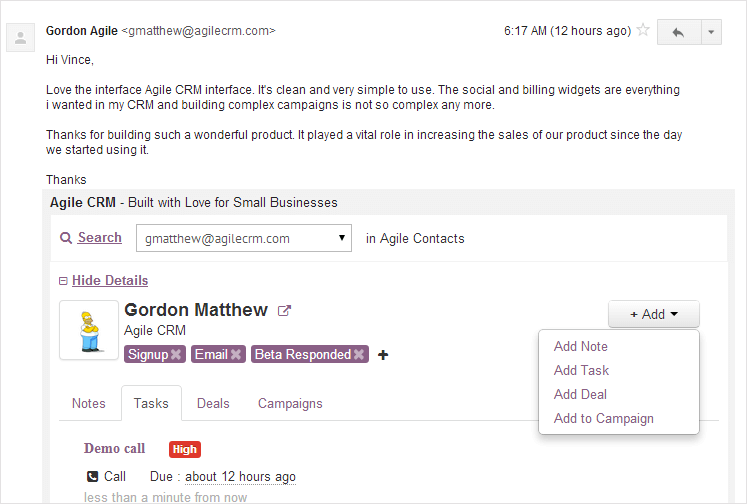 Google Apps integration of Agile CRM