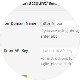 Provide Username and API key at Agile