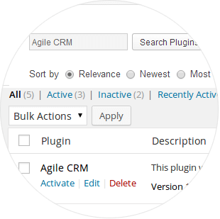 Install the Agile CRM WordPress Plugin