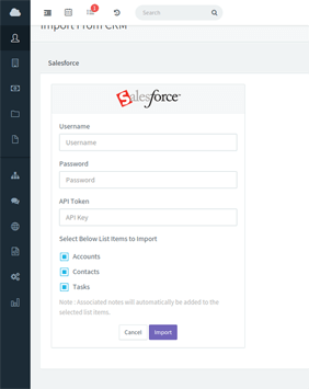 Import from Salesforce to Agile CRM